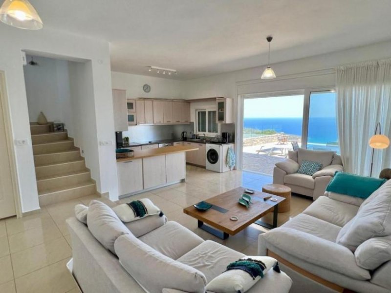 Kalo Chorio bei Agios Nikolaos MIT VIDEO! Kreta, Kalo Chorio: Elegante freistehende Villa mit Meerblick zu verkaufen Haus kaufen